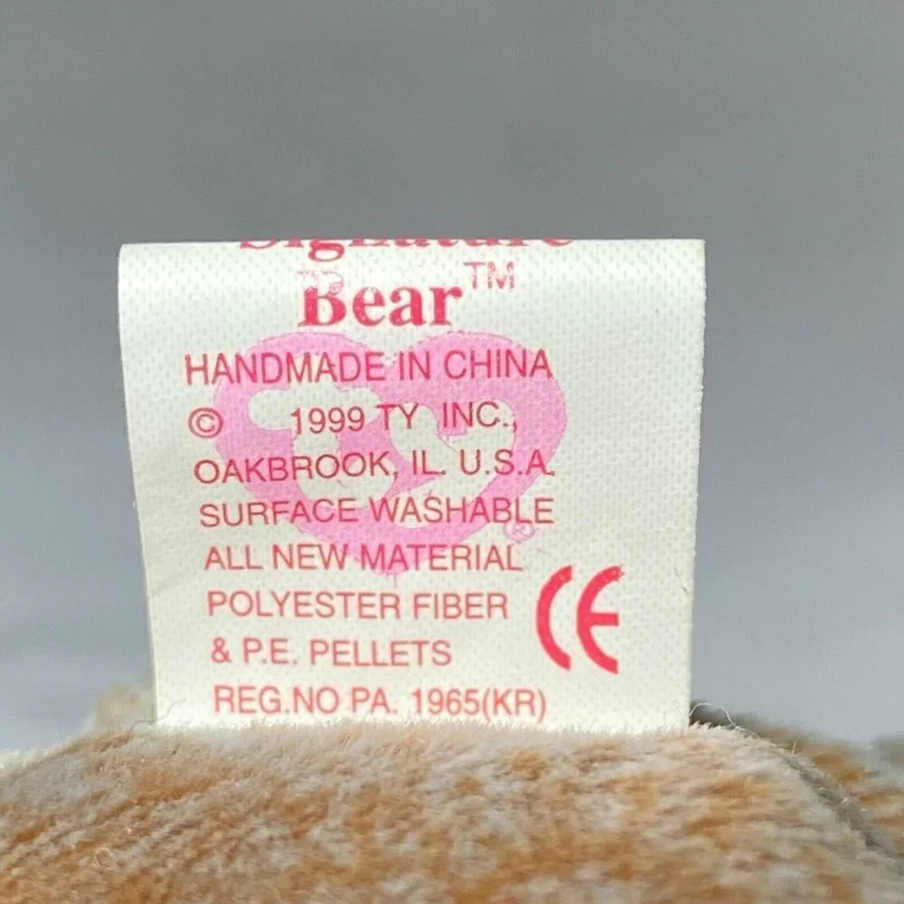 Ty Beanie‎ Baby 1999 Signature Bear Retire P.E. Pellets Tag Errors MWMT Rare Vtg